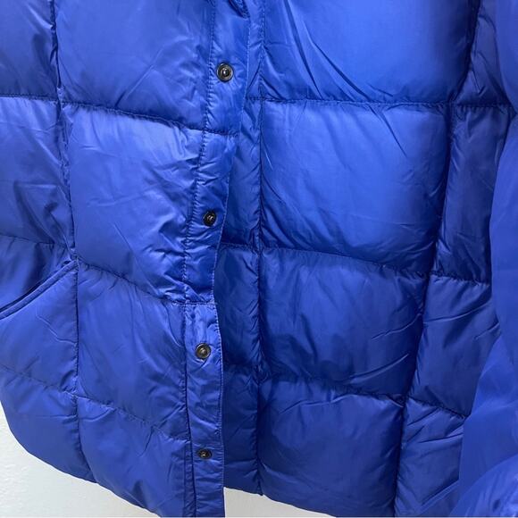 Lands' End Mens Goose Down Square Quilted Snap Puffer Vest Blue - Picture 5 of 10